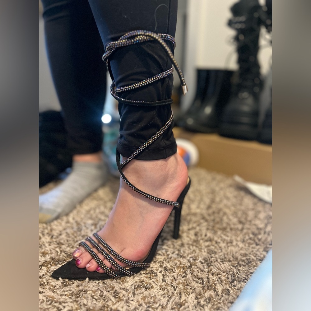 Elegant Black Strappy Heels